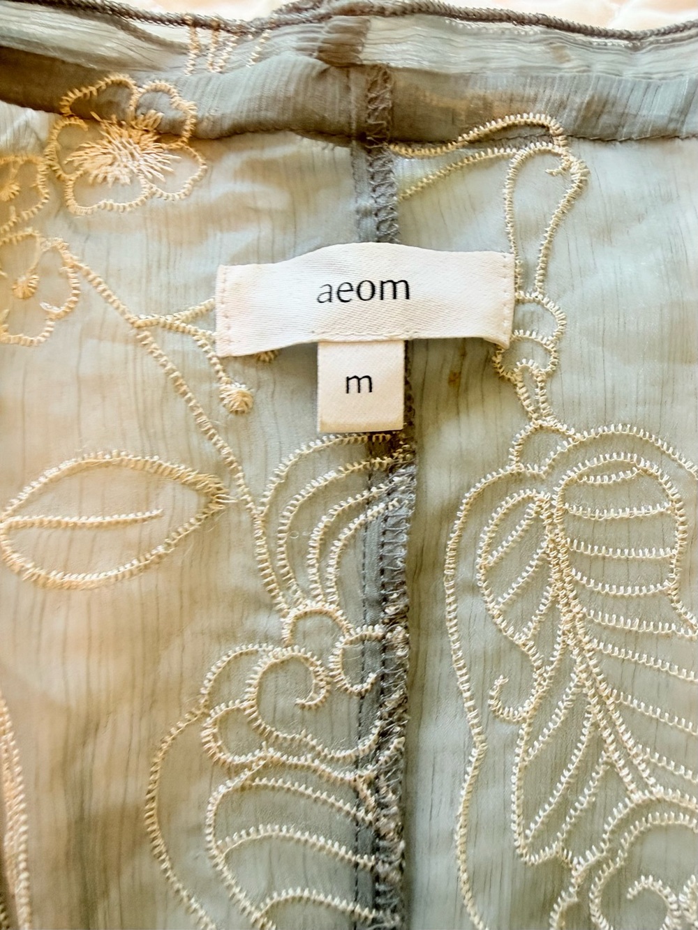Revolve Light Sage Embroidered Tunic Top - Picture 3 of 4